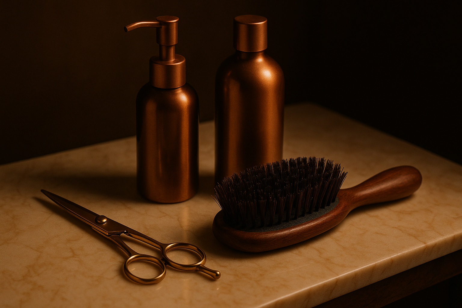 Styling tools on counter